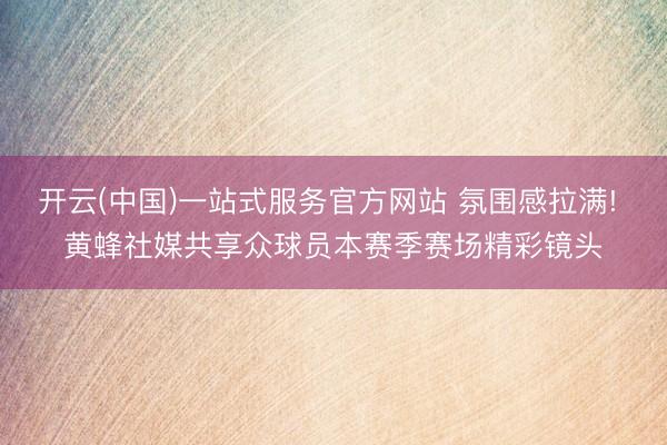 开云(中国)一站式服务官方网站 氛围感拉满! 黄蜂社媒共享众球员本赛季赛场精彩镜头