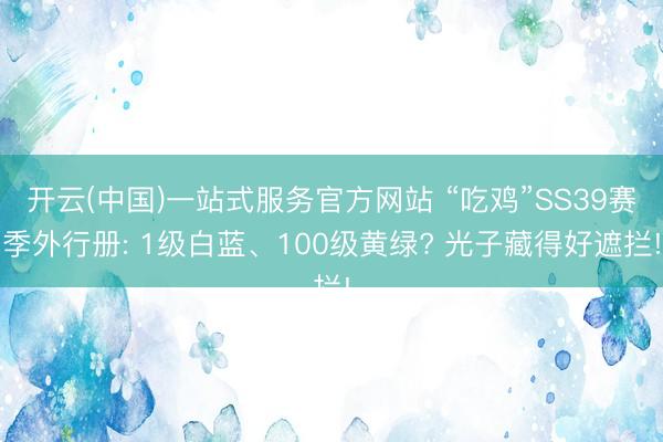 开云(中国)一站式服务官方网站 “吃鸡”SS39赛季外行册: 1级白蓝、100级黄绿? 光子藏得好遮拦!