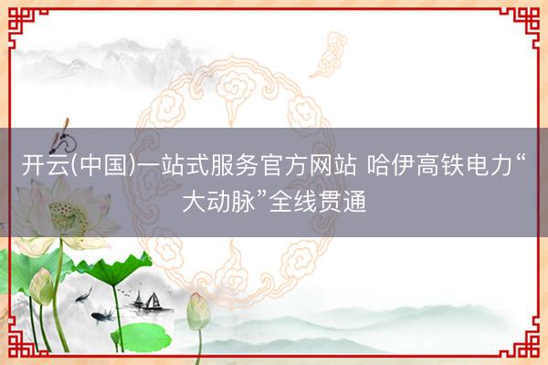 开云(中国)一站式服务官方网站 哈伊高铁电力“大动脉”全线贯通