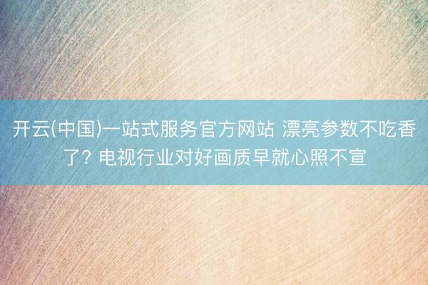 开云(中国)一站式服务官方网站 漂亮参数不吃香了? 电视行业对好画质早就心照不宣