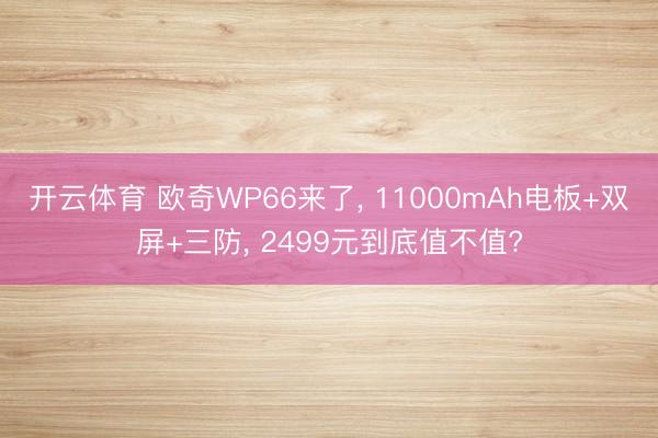 开云体育 欧奇WP66来了， 11000mAh电板+双屏+三防， 2499元到底值不值?