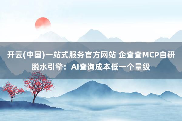 开云(中国)一站式服务官方网站 企查查MCP自研脱水引擎：AI查询成本低一个量级